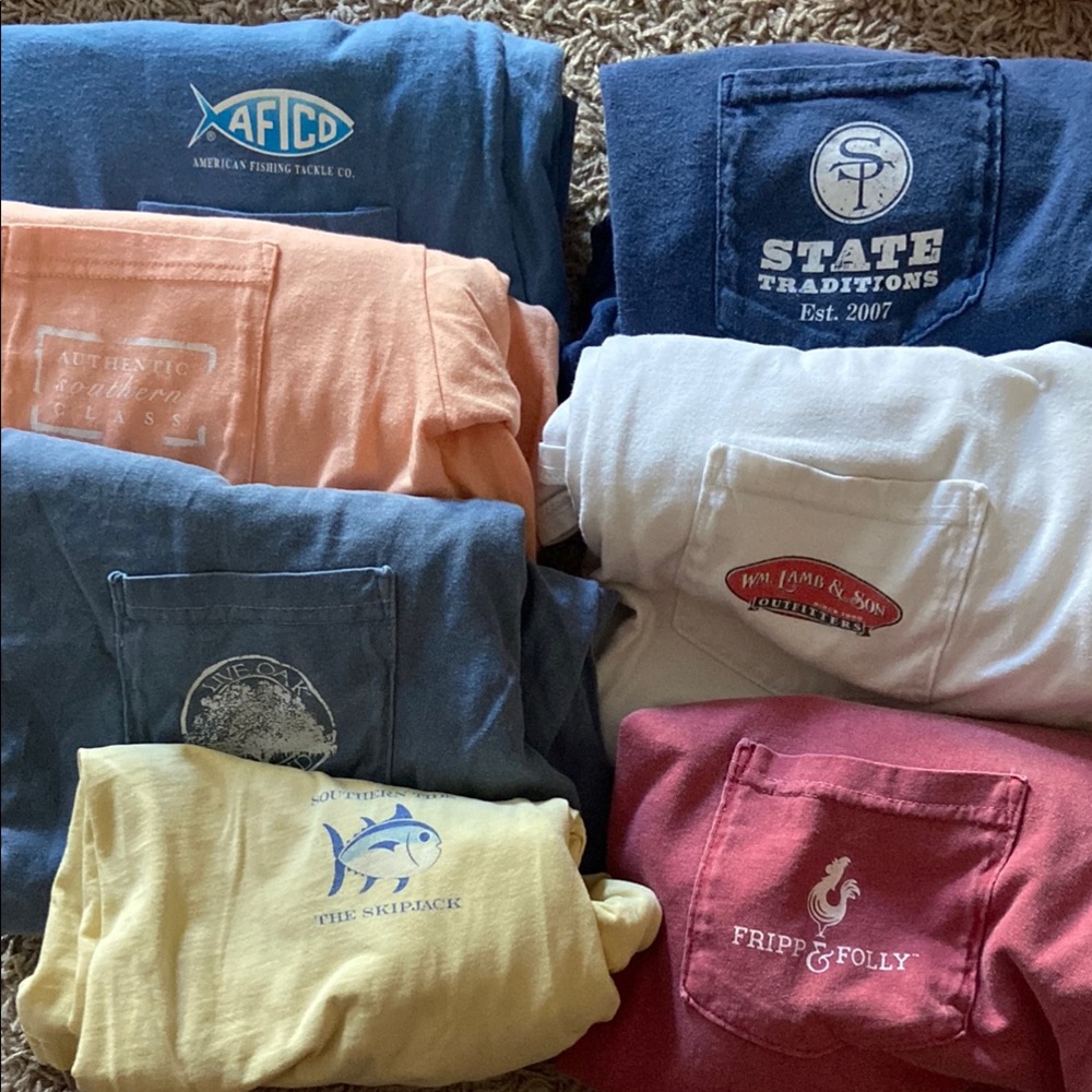 Blue and Orange Long Sleeve Tees Collection